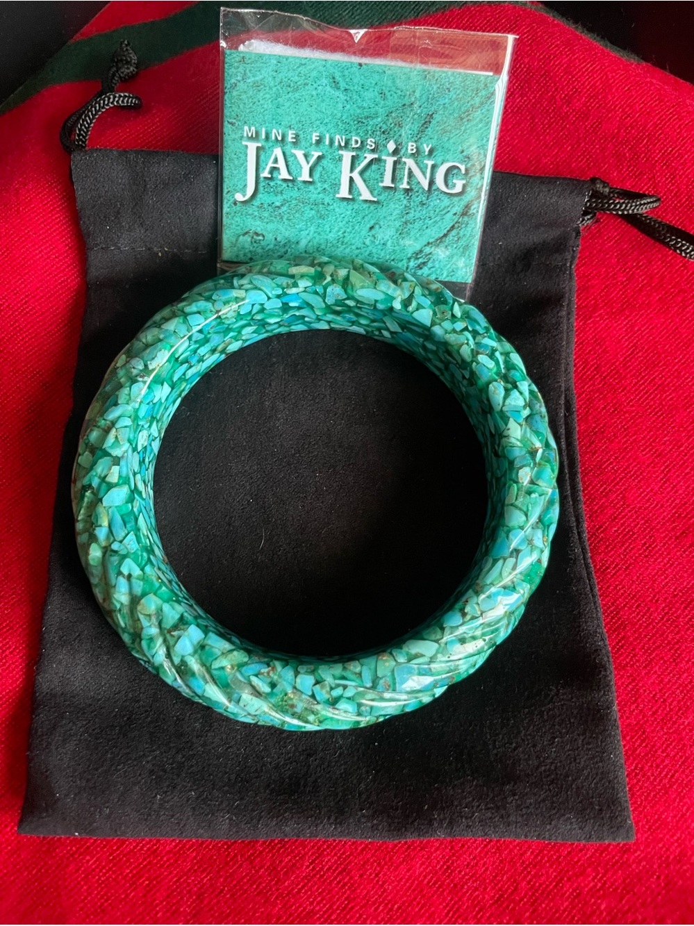 Jay King Mine Finds Turquoise Chip Twisted Resin Bangle Bracelet